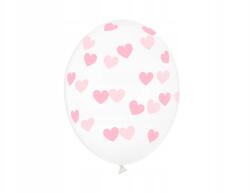 Party Deco Lufik 30cm, Szívecskék, Crystal Clear, 50 db
