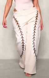 Prettylittlething LC62107 Prettylittlething Széles Farmer Nadrág Fűzött (48) M