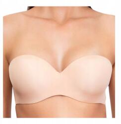 Siélei Balerina melltartó, pushup, bardotka, merevített, sima, Size 90B, krém (BIUSTONOSZ MODELUJĄCY WŁOSKA MARKA)