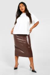 Boohoo KC95121 Boohoo MIDI Szoknya Öko-bőr Magas Derekú (48) 44