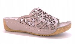 T. Sokolski Szürke, áttört mintás bőr női papucs T. Sokolski L225 méret 41 (L225)