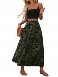 Shein Női Maxi Szoknya Zöld Egyenes Mintával M 1HC