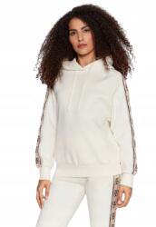GUESS Ekrü Női Kapucnis Pulóver L-es Logóval