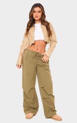 Prettylittlething EC42114 Prettylittlething Baggy Szövet Nadrág Khaki Színben (47) M