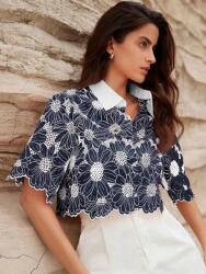 Shein CC15111 Shein Hímzett Rövid Ujjú Ing (41) M