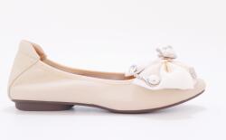 Loretta Vitale Bézs színű bőr női balerina cipő masnival Loretta Vitale W5301 36-os méret (W5301)