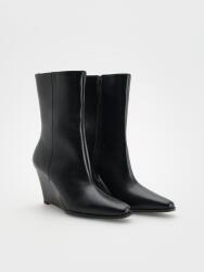 Reserved IC47206 Bőr Bokacsizma Fekete Cipzárral (47) 41 (1613V)