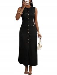 Shein Fekete Ruha Egyenes Gombos Fodros L 1HI