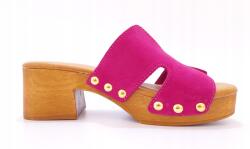  Fukszia színű bőr papucs vastag sarokkal Jorge Oliveira 9196 méret39 (9196)
