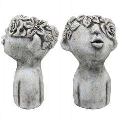 Exner Dekoratív Virágtartó Fej Alakú 16CM, Szürke Díszes (271212)