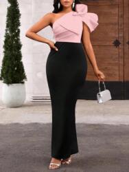 Shein KC04104 Shein Elegáns Ruha Egyvállas Masnival (48) M