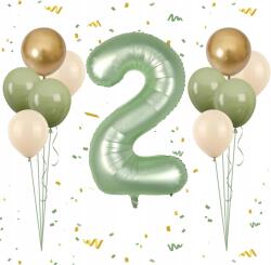  Lufik 2-es szám születésnapra évfordulóra zöld 101cm 11 db-os szett