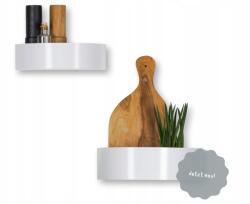  Fehér fali polc|Akasztós polc, fém rendszerező 2 db (4170000155683)