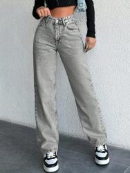 Shein KC83103 Shein Petite Egyenes Szárú Farmer Nadrág Magas Derekú (48) M