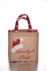  Kis juta kézitáska karácsonyi ajándék táska sapka 20x20x10 (ixpkd)