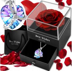  Ezüst Nyaklánc, gyémánt bevonattal, 45cm, karabiner csattal, ajándék nőknek (NASZYJNIK SREBRNY ŁAŃCUSZEK Z ZAWIESZKĄ)