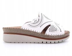 Manitu Fehér női bőr klumpa éktalppal, puha bőrből Manitu 900119 méret39 (900119-03)