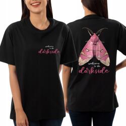  Női Póló Fekete Oversize Divatos Laza Welcome To The Darkside (Koszulka Oversize Na Lato)