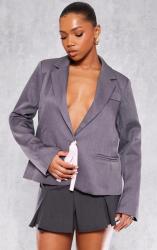 Prettylittlething IC27210 Prettylittlething Szürke Kötött Blézer (47) XL