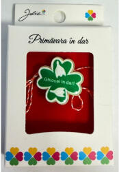 Flippy Martisor Brosa Mica in Cutie, Jolie, Design cu Mesaj, Dimensiune 2.5-3 cm, Material Metal, Model Trifoi (teo-164927)
