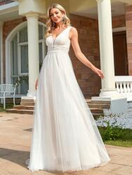 Shein ZC62106 Ever-pretty Esküvői Ruha V Nyakkivágás Flitter Díszítéssel (41) 42 (sn2202231054795894)