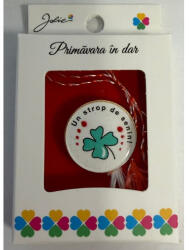 Flippy Martisor Brosa Mica in Cutie, Jolie, Design cu Mesaj, Dimensiune 2.5-3 cm, Material Metal, Model Rotund Trifoi (teo-164936)