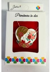 Flippy Martisor Brosa Mica in Cutie, Jolie, Design cu Mesaj, Dimensiune 2.5-3 cm, Material Metal, Model Fetita Inima (teo-164921)