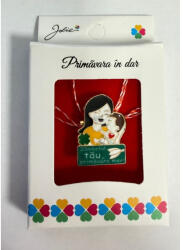 Flippy Martisor Brosa Mica in Cutie, Jolie, Design cu Mesaj, Dimensiune 2.5-3 cm, Material Metal, Model Mama si Fiul (teo-164918)