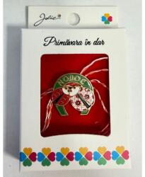 Flippy Martisor Brosa Mica in Cutie, Jolie, Design cu Mesaj, Dimensiune 2.5-3 cm, Material Metal, Model Potcoava si Buburuza (teo-164919)