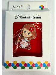 Flippy Martisor Brosa Mica in Cutie, Jolie, Design cu Mesaj, Material Metal, Dimensiune 2.5-3 cm, Model Traditional Fata (teo-164922)