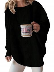 Shein KC07103 Shein Fekete Pulóver Oversize Textúra (48) L