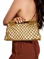 Shein Klasszikus Kézitáska Bambusz Fogantyúval És 1JD Arany Hálóval
