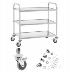 Royal Catering Vendéglátó pincérkocsi 3 polcos rozsdamentes acél Royal Catering (RCSW 3A)