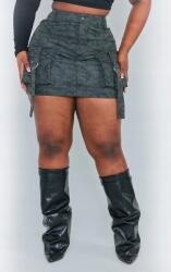 Prettylittlething IC33112 Prettylittlething Mini Military Szoknya Öko Bőr (47) 54