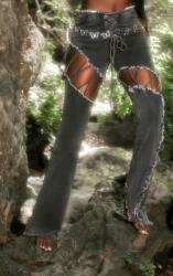 Prettylittlething LC36110 Prettylittlething Farmer Nadrág Szakadásokkal Fűzött (48) XL