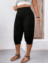 Shein XC35211 Shein Szövet Nadrág Fekete Magas Derekú (41) S