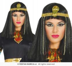 Guirca Kleopátra paróka Egyiptom királynője Fekete haj frufruval Egyiptomi frizura (GU4778)