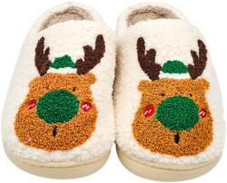 Chung shi Női karácsonyi papucsok meleg otthoni Topánka rénszarvas mintával 37-38- méret (Kapcie Świąteczne Reniferek Papcie Zimowe)