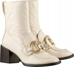 Högl Hogl Bézs Bokacsizma Dekoratív Csattal Az Oszlopon Valódi Bőr 41 T7D (4-10 5620)