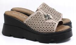 Loretta Vitale Női Bőr Papucs Ék Sarokkal Loretta Vitale 3004 Szürke Bézs r39 (3004)