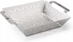 CE Grillkosár grillezés zöldség hús hal rozsdamentes acél 22x22x6cm (X000UYVZR1)