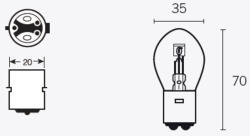 TECNIUM B35 izzó 6V 35/35W - 10 db TECNIUM Elektronika Világítás Izzók 6V-os izzók