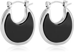 Troli Divatos acél fülbevaló ónix kővel VAAJDE201446S-BK