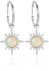 Troli Ezüst fülbevaló fehér szintetikus opállal