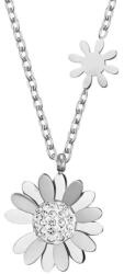 Troli Bájos acél nyaklánc virágokkal VSN004S-PET