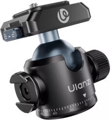 Ulanzi T100 Uka gömbfej, 6kg teherbírás, vakupapucs adapter, 3/8" és 1/4" (UL-C062)