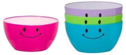 Welora Emoji mintás tálak, műanyag, 4 db, űrtartalom 600ml, több színű (JM1195797)