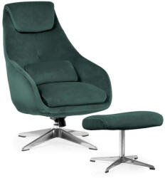  Kent Forgószék Bársony - Zöld - Lábtartóval (KENTARXXGENSERI)