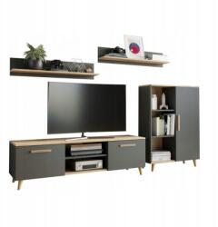  OSLO BÚTOR felső szekrény, kézműves tölgy, antracit, skandináv stílusú NAPPALI