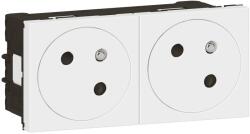 Legrand Priza dubla Legrand Mosaic Surface Link 45deg cu impamantare alb design modern (99421)